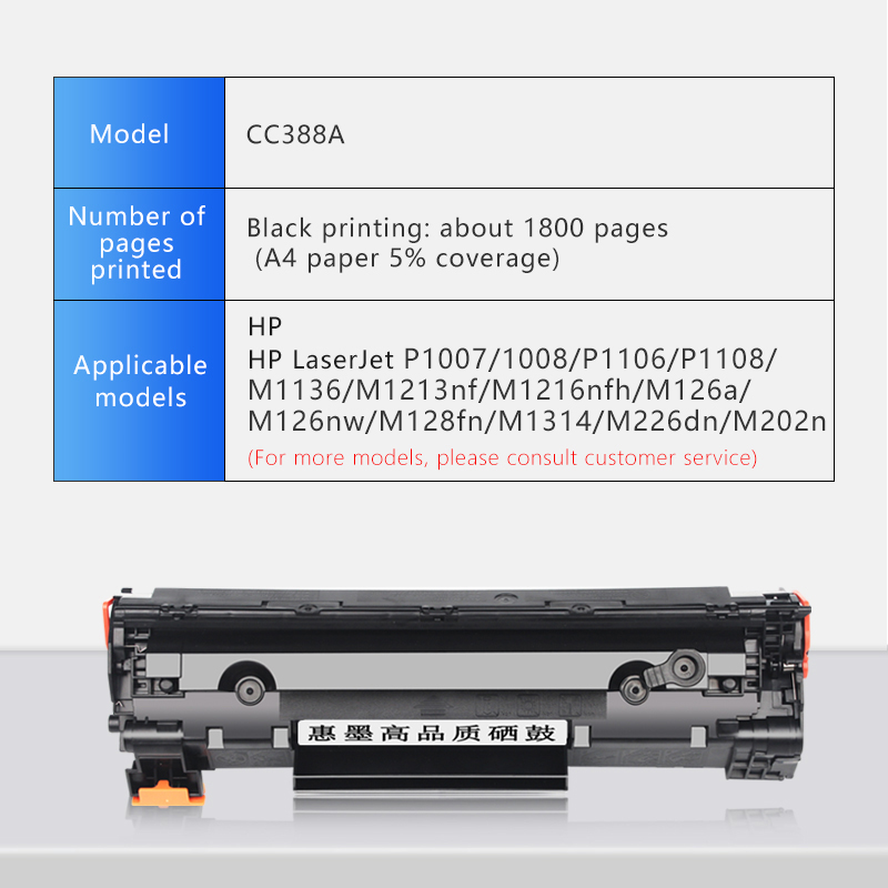 Huimo Is Suitable For HP M1136 Toner Cartridge M126a/nw P1108 P1106 cc388a Ink Cartridge M128fn/Fp/Fw Printer 1007 1008 M1216nfh Drying Drum